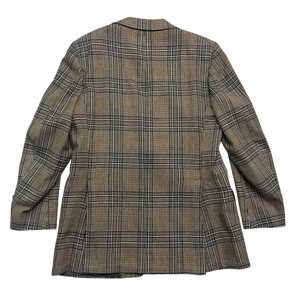 vtv 1970s Haspel 42R Multi-Color Plaid Heavy Tweed Blazer Jacket Sport Suit Coat